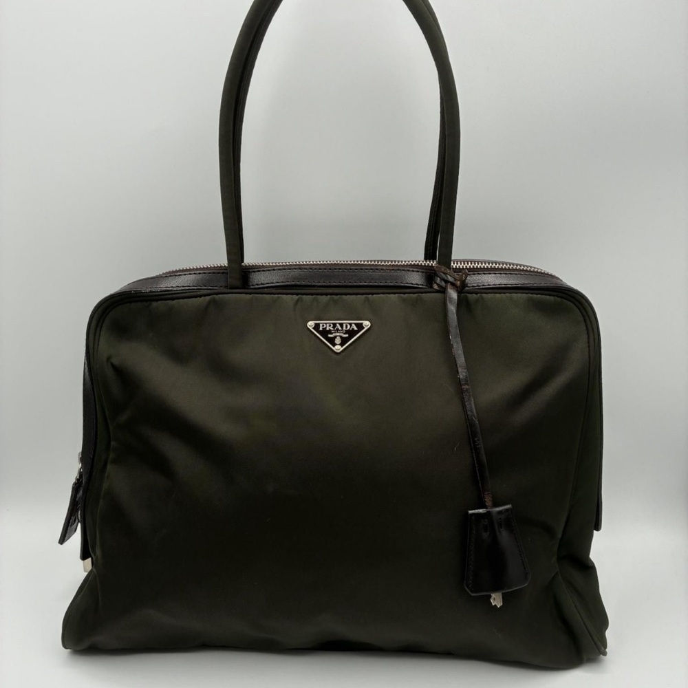 Prada Dark Green Tote Bag
